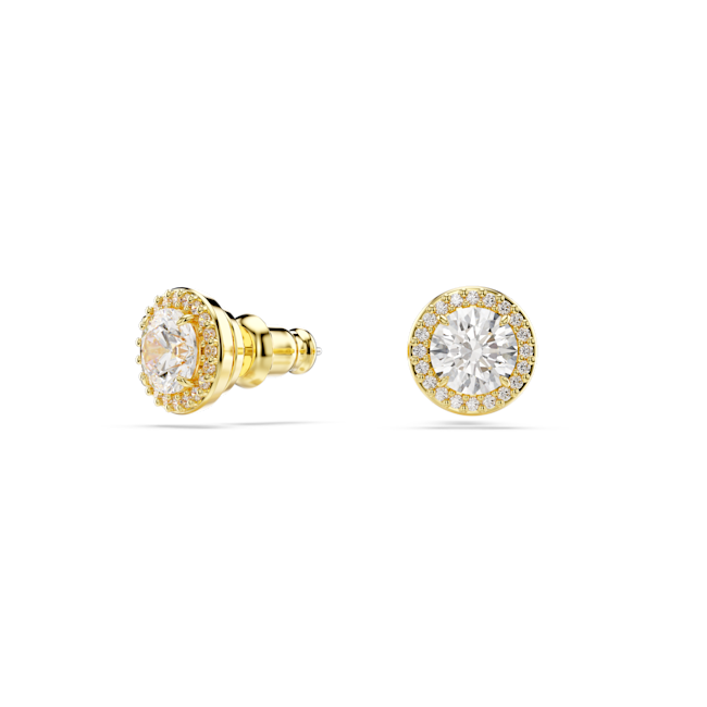The Swarovski Una stud earrings, a gold-tone plated jewelry from Swarovski, available at OD’s Jewellers in St Helens.