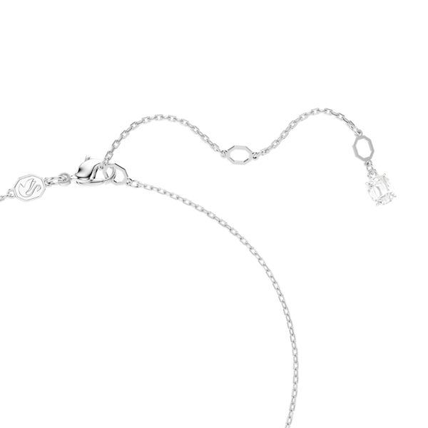 Swarovski Matrix Pendant, Crystal Pearl Circle, Rhodium