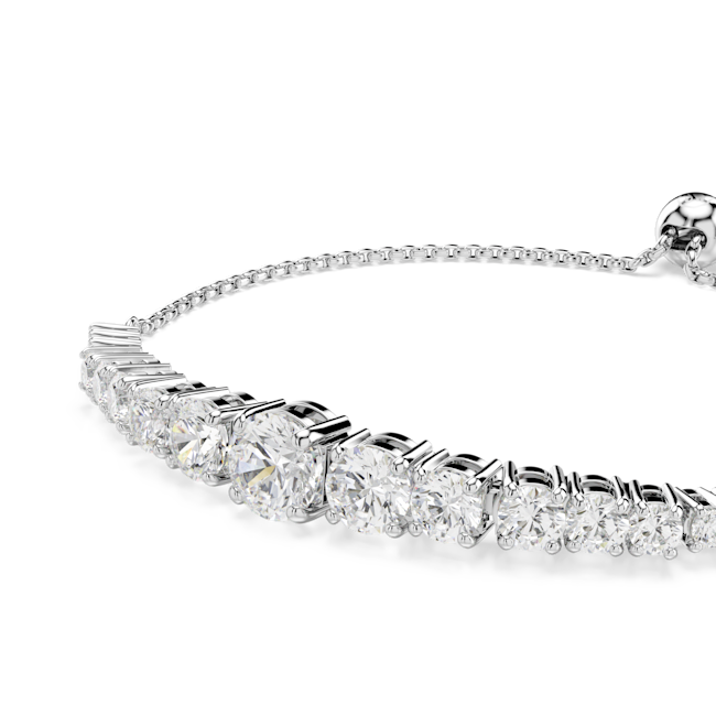 Swarovski Matrix Graduated Tennis Bracelet Rhodium Plated