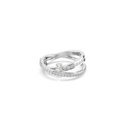 Swarovski Hyperbola Mixed Cuts Ring Rhodium Plated