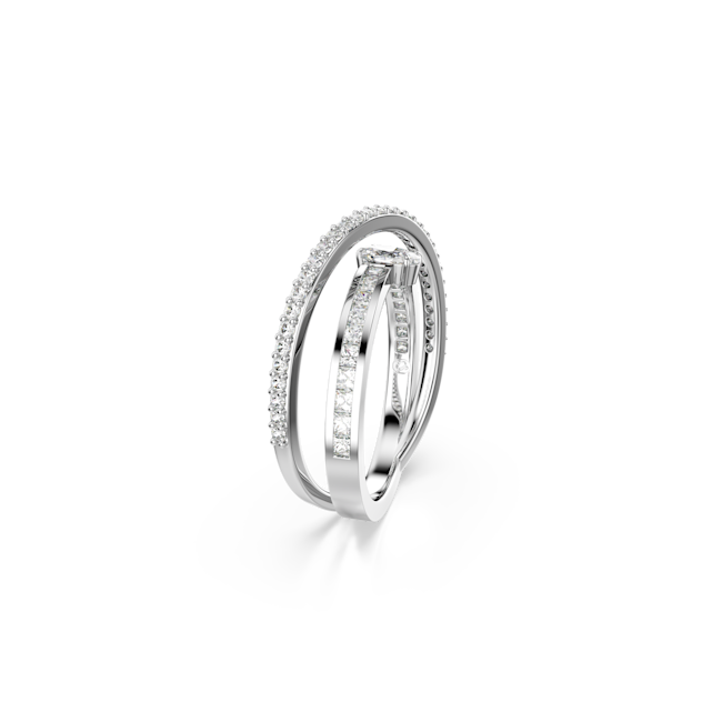 Swarovski Hyperbola Mixed Cuts Ring Rhodium Plated