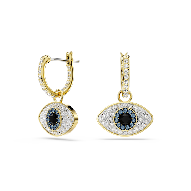 Swarovski Symbolica drop earrings, Evil eye, Gold-tone plated