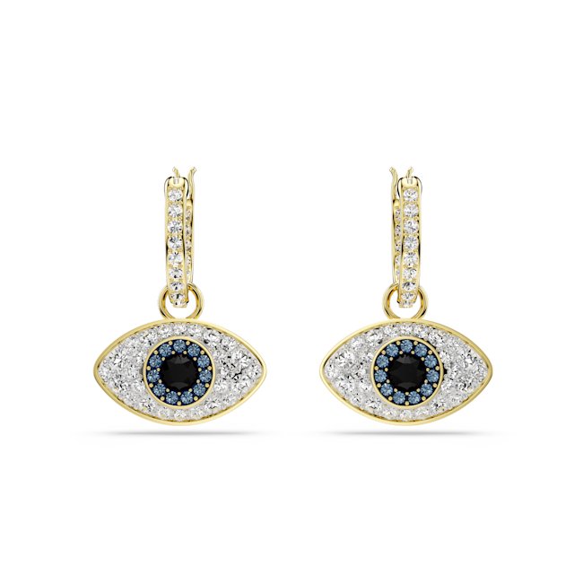 Swarovski Symbolica drop earrings, Evil eye, Gold-tone plated