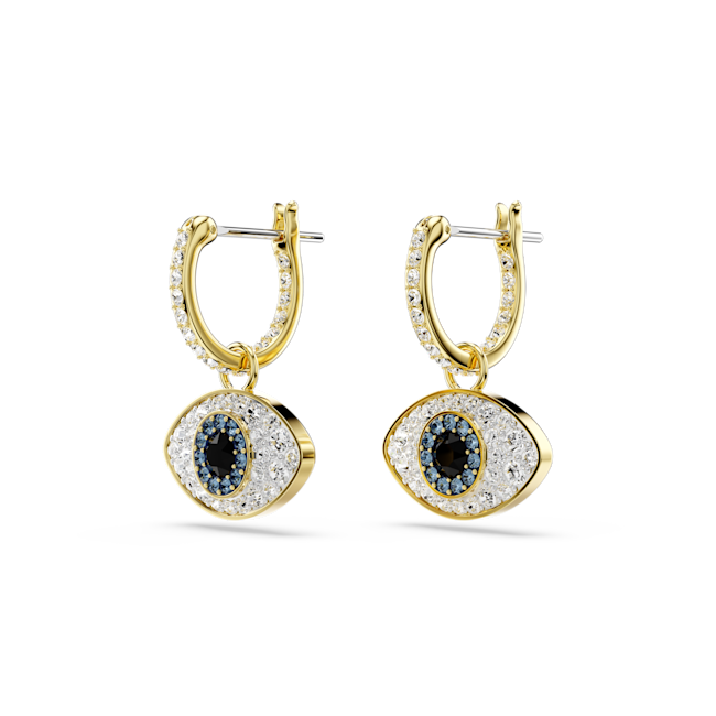 Swarovski Symbolica drop earrings, Evil eye, Gold-tone plated