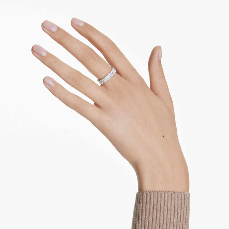 Swarovski Matrix, Baguette Cut Ring Rhodium Plated | OD's Jewellers