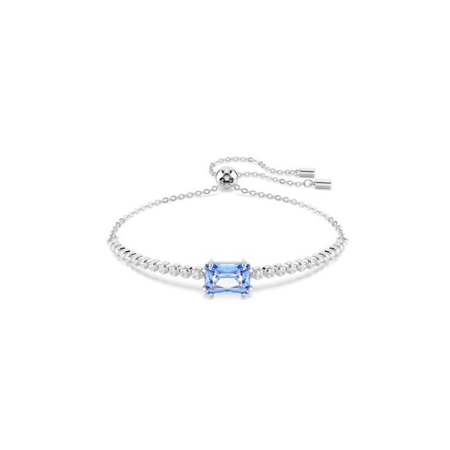 Swarovski Matrix Mixed Cuts Blue & White Bracelet Rhodium Plated
