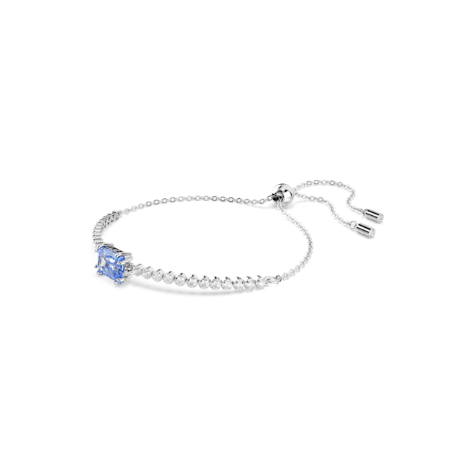 Swarovski Matrix Mixed Cuts Blue & White Bracelet Rhodium Plated