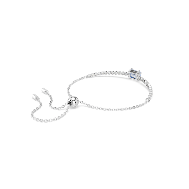 Swarovski Matrix Mixed Cuts Blue & White Bracelet Rhodium Plated