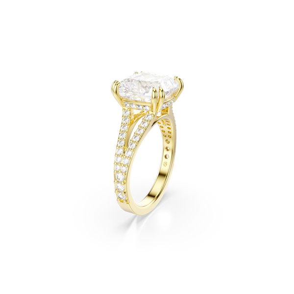 Swarovski Stilla Square Cut Cocktail Ring Pavé Gold Plated