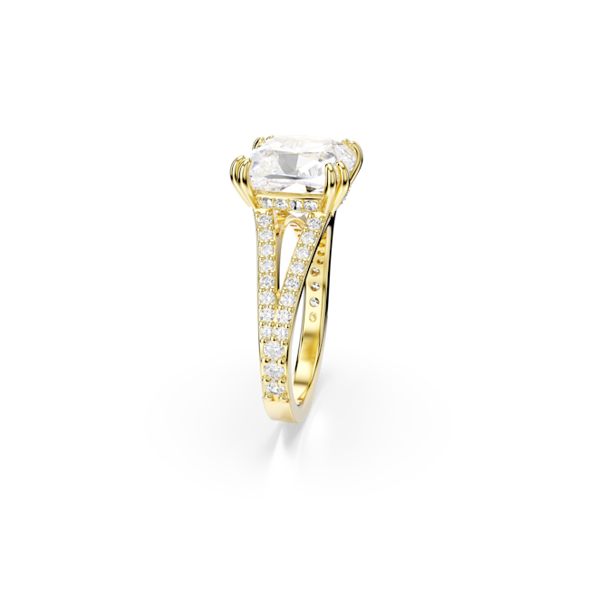 Swarovski Stilla Square Cut Cocktail Ring Pavé Gold Plated