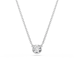 Swarovski Imber Round Cut Bezel Set Pendant Rhodium Plated