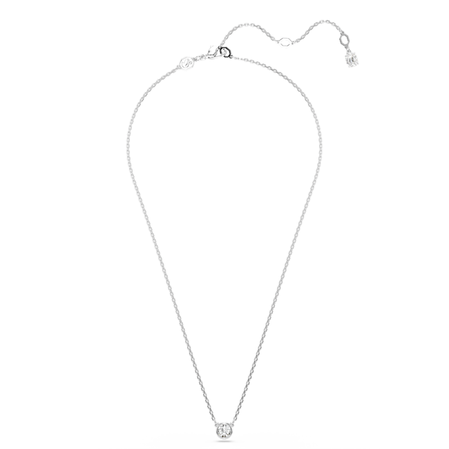 Swarovski Imber Round Cut Bezel Set Pendant Rhodium Plated