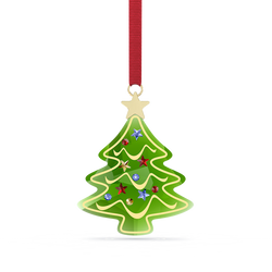 Swarovski crystal tree ornament with stars and gems, part of the Holiday Cheers collection.
