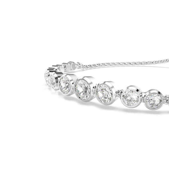 Swarovski Imber Round Cut Graduated Tennis Bracelet Rhodium Plated