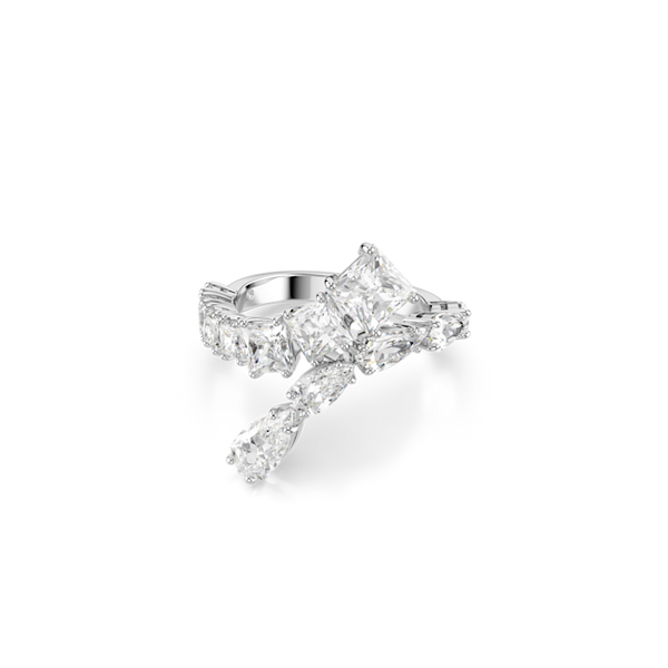 Swarovski Matrix Mixed Cuts Ring Rhodium Plated