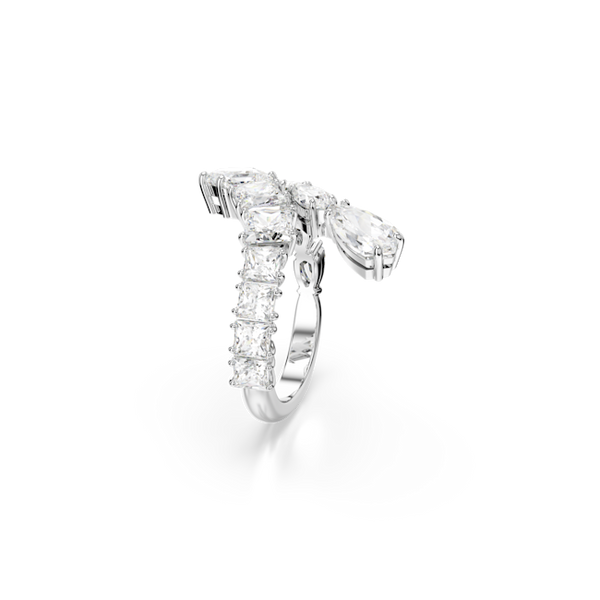 Swarovski Matrix Mixed Cuts Ring Rhodium Plated
