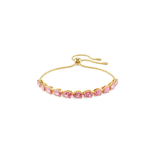 Swarovski Matrix Pink Pear Cut Bracelet in Gold Plated