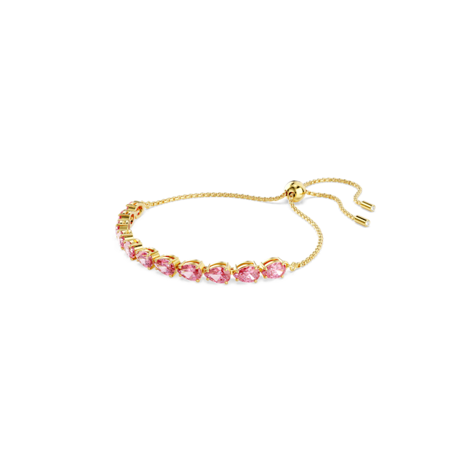 Swarovski Matrix Pink Pear Cut Bracelet in Gold Plated