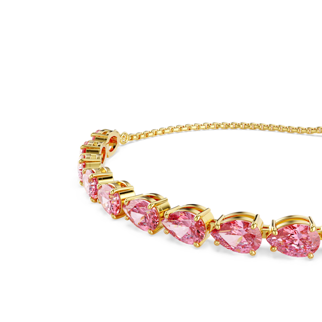 Swarovski Matrix Pink Pear Cut Bracelet in Gold Plated