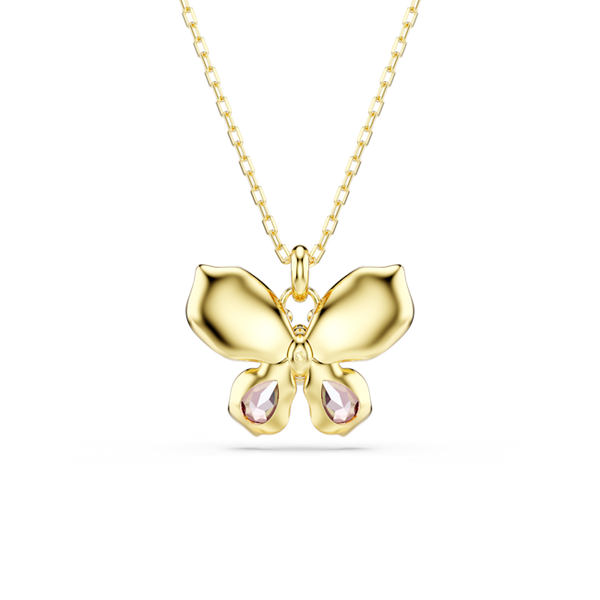 Swarovski Idyllia Mixed Cuts, Pave, Multicoloured Butterfly Pendant. Gold Plated