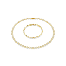 The Swarovski Una Angelic necklace and bracelet set, a gold plated jewelry set from Swarovski, available at OD’s Jewellers in St Helens