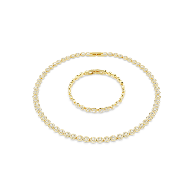 The Swarovski Una Angelic necklace and bracelet set, a gold plated jewelry set from Swarovski, available at OD’s Jewellers in St Helens