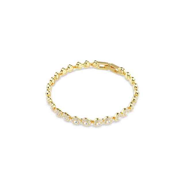 The Swarovski Una Angelic necklace and bracelet set, gold plated with clear crystals, available at OD’s Jewellers in St Helens