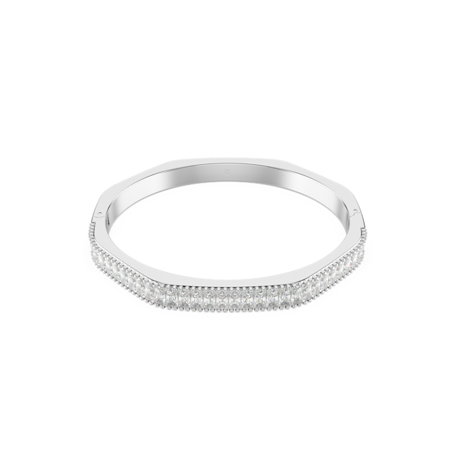 Swarovski Rhodium Plated Matrix Baguette Cut Bangle 5720621