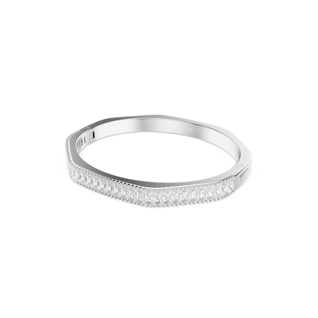 Swarovski Rhodium Plated Matrix Baguette Cut Bangle 5720621