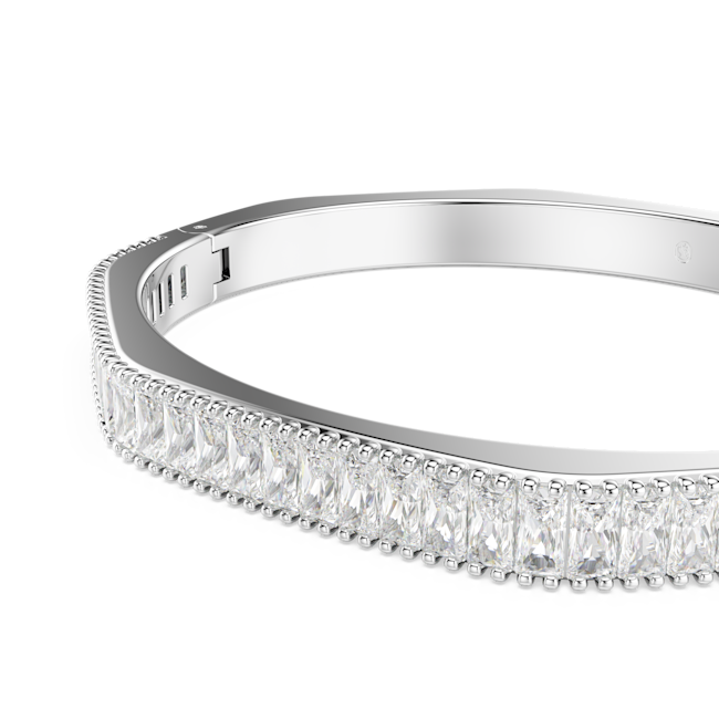 Swarovski Rhodium Plated Matrix Baguette Cut Bangle 5720621
