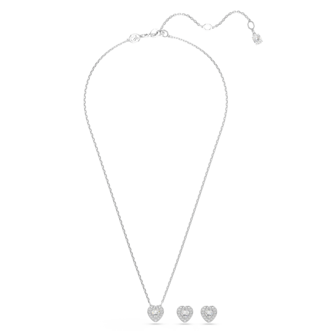 Swarovski Ariana Grande 2025 Capsule Collection: Angelic Heart Pendant and Earring Set Rhodium Plated