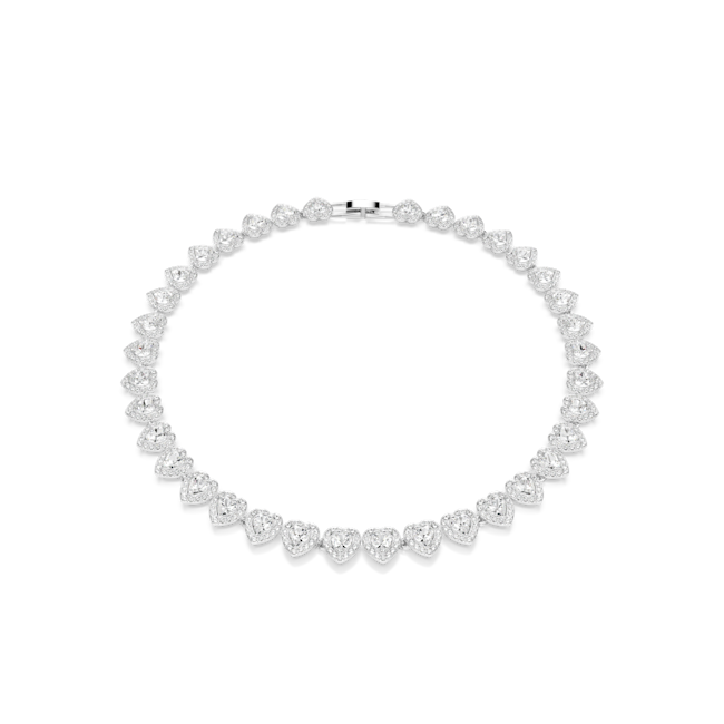 Swarovski Ariana Grande 2025 Capsule Collection: Angelic All Around Heart Necklace Rhodium Plated