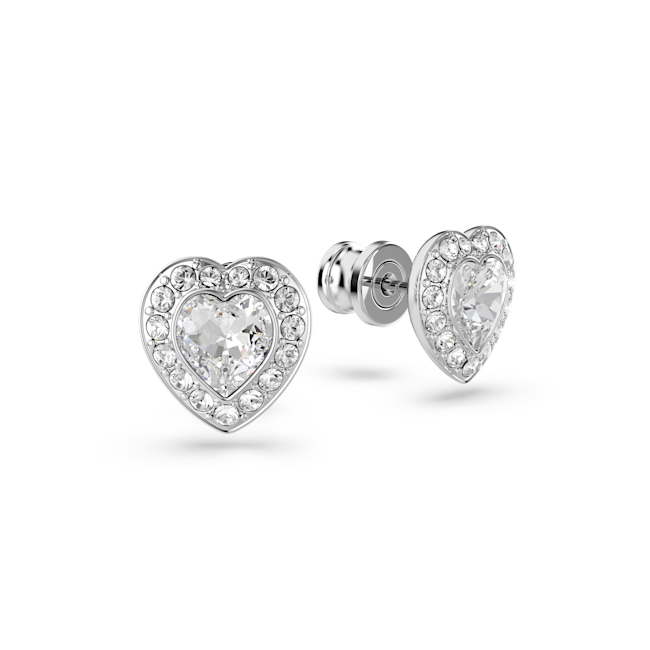 Swarovski Ariana Grande 2025 Capsule Collection: Angelic Heart Stud Earrings Rhodium Plated