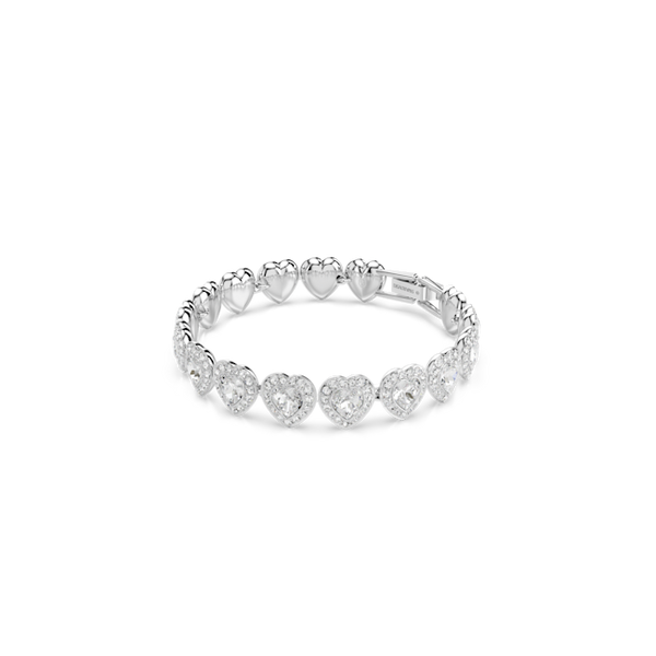 The Angelic Heart Bracelet, a rhodium plated bracelet from Swarovski, available at OD’s Jewellers in St Helens