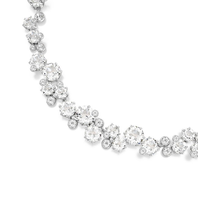 Swarovski Constella Necklace Round cut, White, Rhodium plated