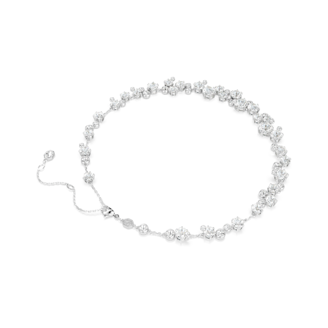 Swarovski Constella Necklace Round cut, White, Rhodium plated
