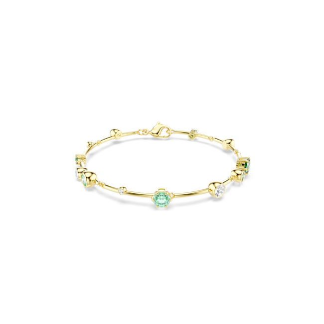 Swarovski Constella bracelet Mixed cuts, Green, Gold-tone plated