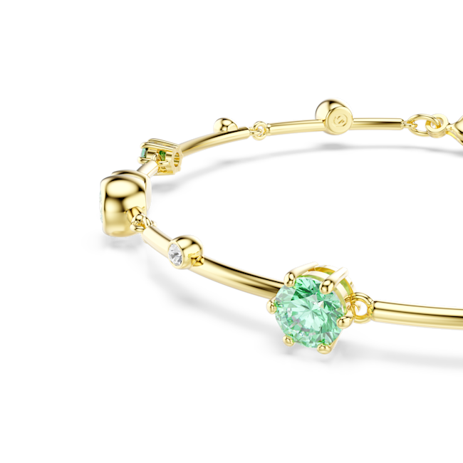 Swarovski Constella bracelet Mixed cuts, Green, Gold-tone plated
