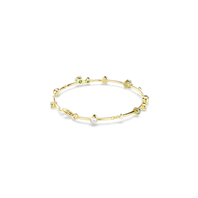 Swarovski Constella bracelet Mixed cuts, Green, Gold-tone plated
