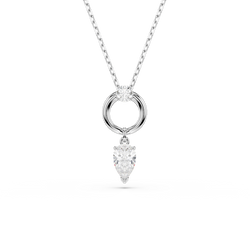 Swarovski Mesmera Pendant Pear Cut, White, Rhodium Plated