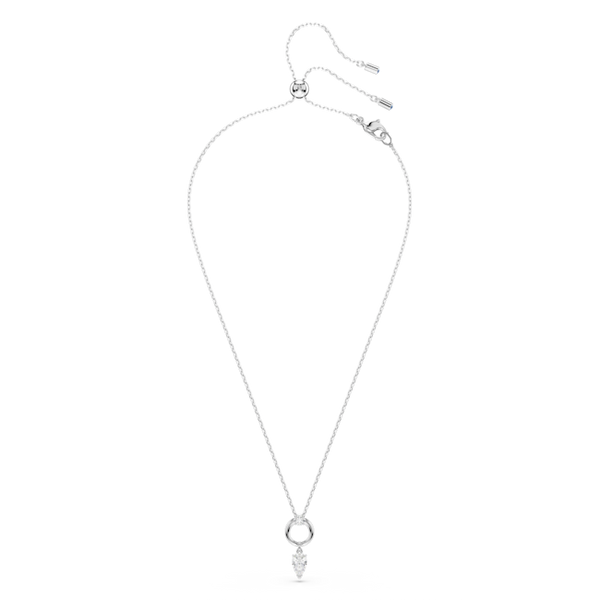 Swarovski Mesmera Pendant Pear Cut, White, Rhodium Plated