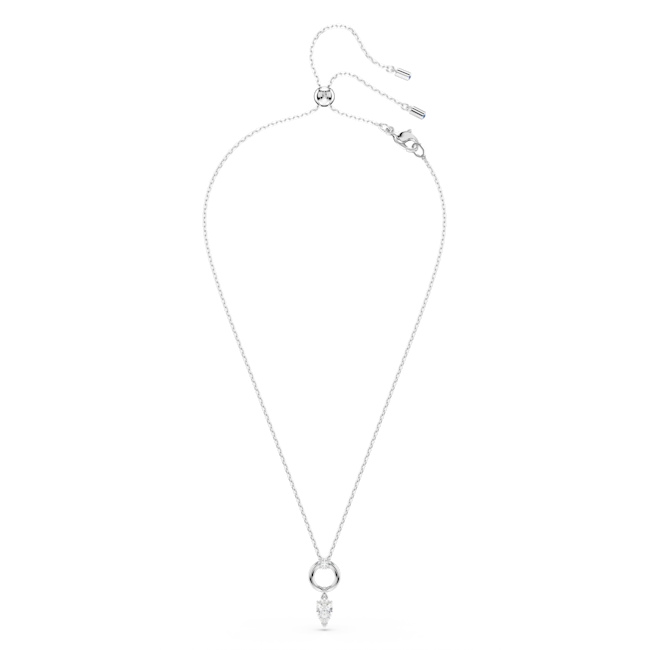 Swarovski Mesmera Pendant Pear Cut, White, Rhodium Plated