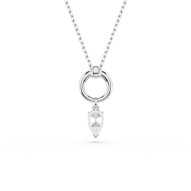 Swarovski Mesmera Pendant Pear Cut, White, Rhodium Plated