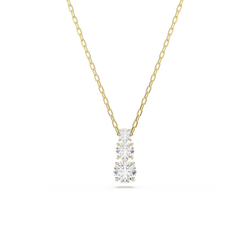 Swarovski Stilla Attract Pendant White Round Cut Gold