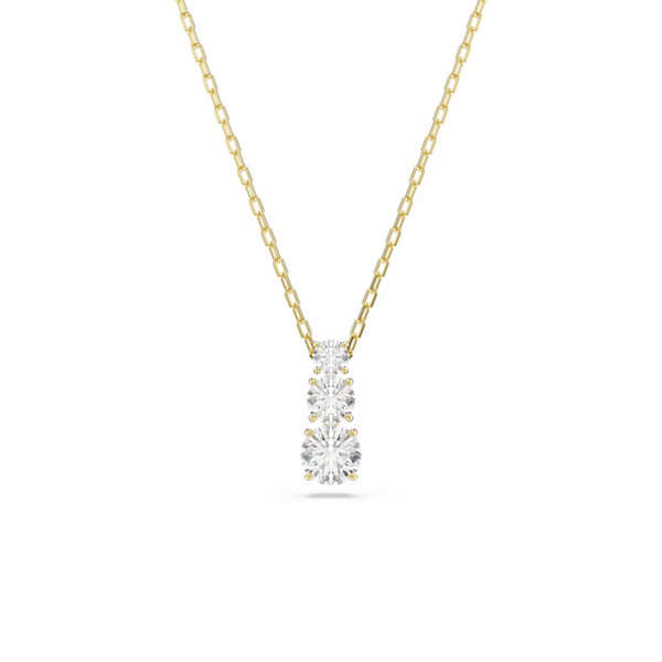 Swarovski Stilla Attract Pendant Round Cut, White, Gold Plated