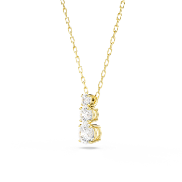 Swarovski Stilla Attract Pendant Round Cut, White, Gold Plated