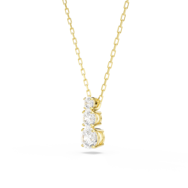 Swarovski Stilla Attract Pendant White Round Cut Gold