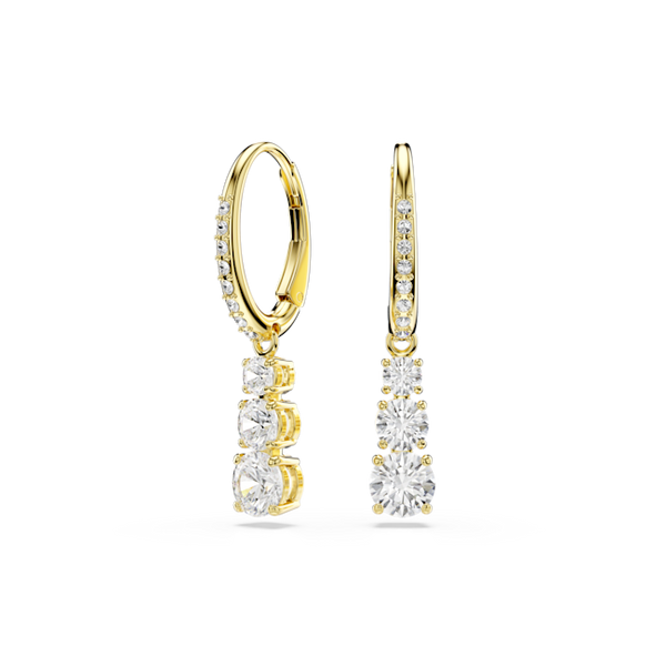 Swarovski Stilla Attract Trilogy Drop Earrings Gold Plated