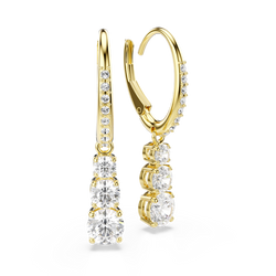 Swarovski Stilla Attract Trilogy Drop Earrings Gold Plated