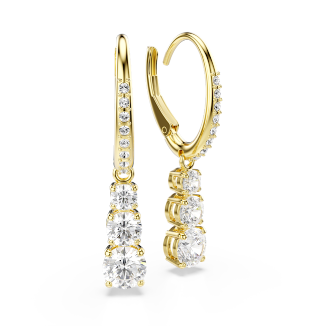 Swarovski Stilla Attract Trilogy Drop Earrings Gold Plated